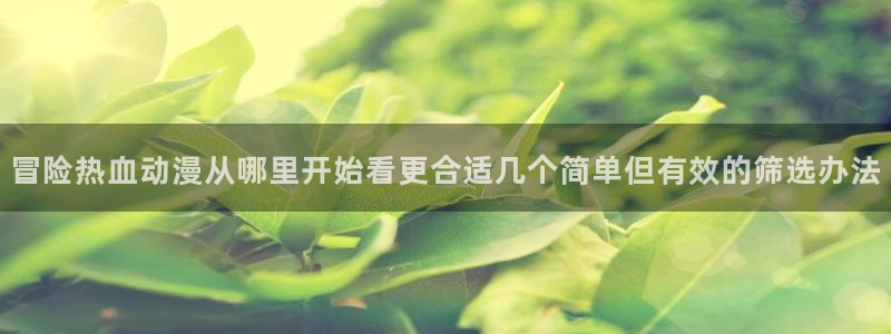 动漫天堂最新新番:冒险热血动漫从哪里开始看更合适几个简单但有效的筛选办法配图